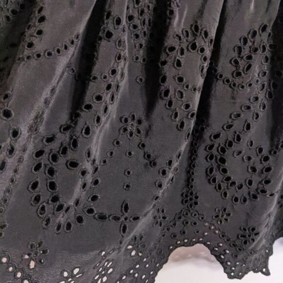 Ulla Johnson | Flo Silk Eyelet Mini Skirt in Raven - Picture 9 of 9